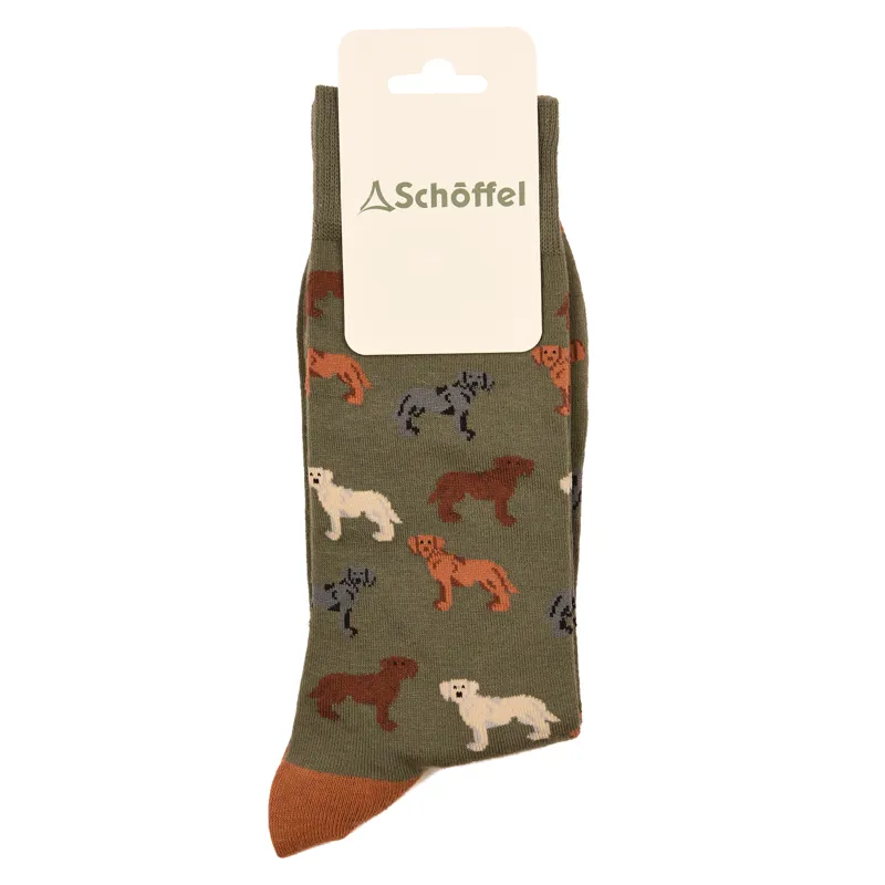 Schoffel Mens Single Cotton Sock - Olive Labrador